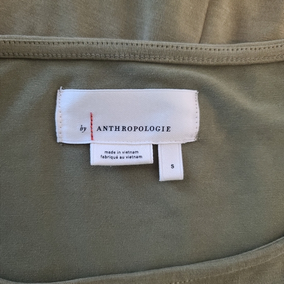 Anthropologie Ruched Modal Maxi Dress Green Cinched Waist Size Small - Picture 6 of 13